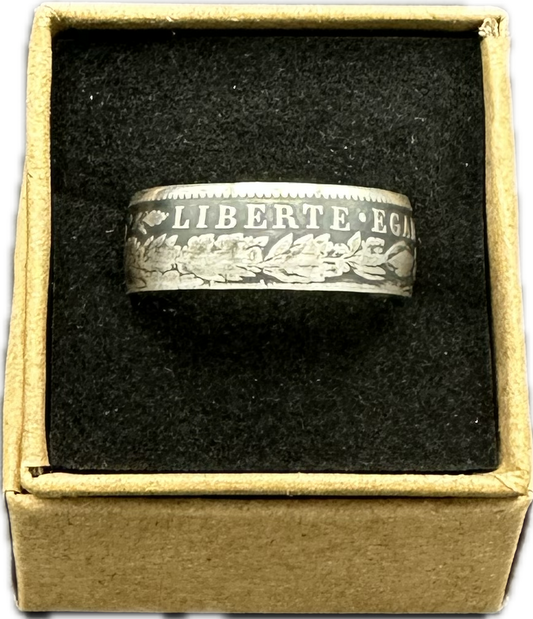 France 2 Franc Silver Coin Ring