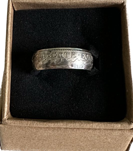 France 1 Franc Silver Ring (Rare)