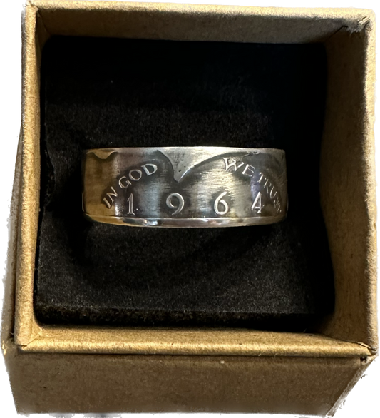 JFK 1964 Half Dollar Silver Coin Ring