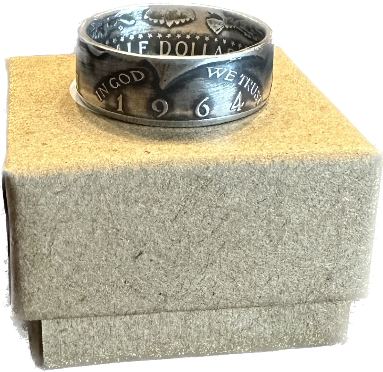 JFK 1964 Half Dollar Silver Coin Ring