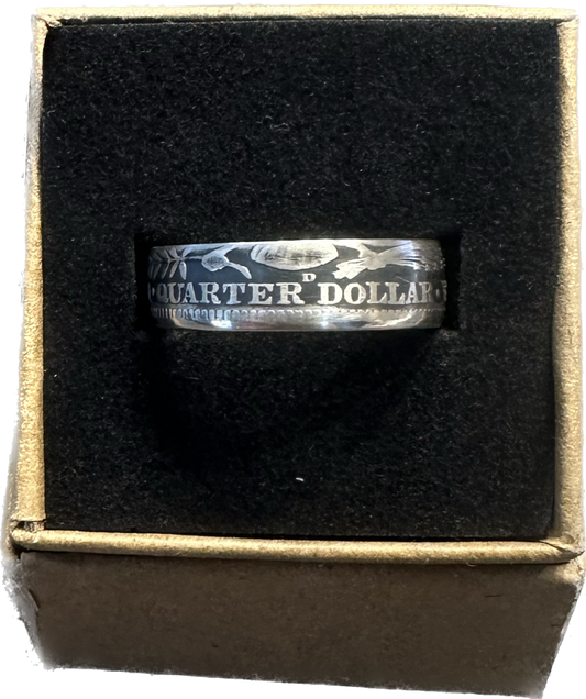 Barber Silver Quarter Ring (reverse)