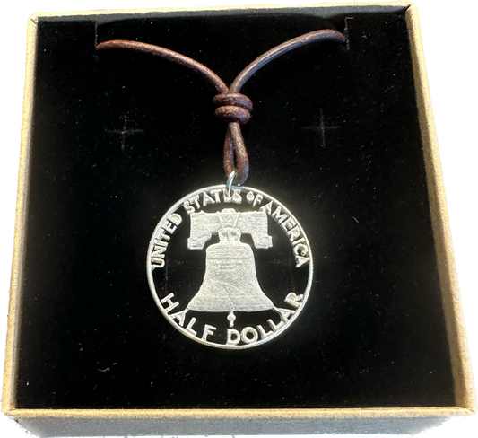 Cracked Liberty Bell U.S. Half Dollar Pendant