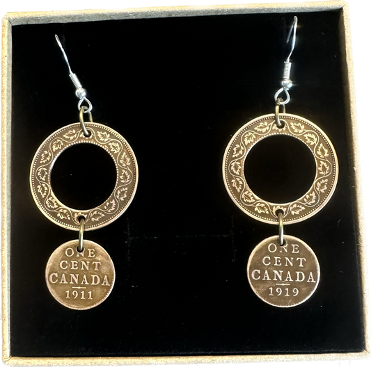Canada Large Cent 2-Part Earring