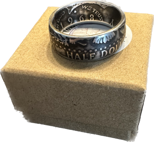 JFK Silver Half Dollar Ring (reverse)