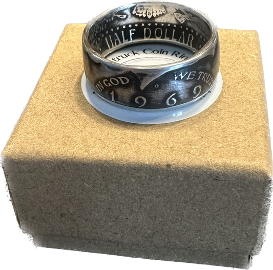 JFK Silver Half Dollar Ring (front)
