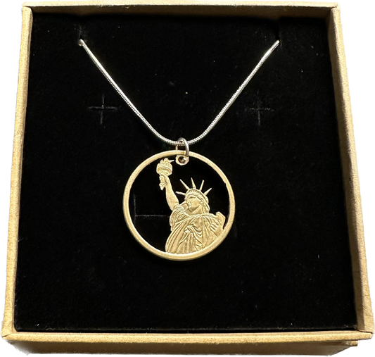 U.S. Statue of Liberty Gold Dollar Necklace
