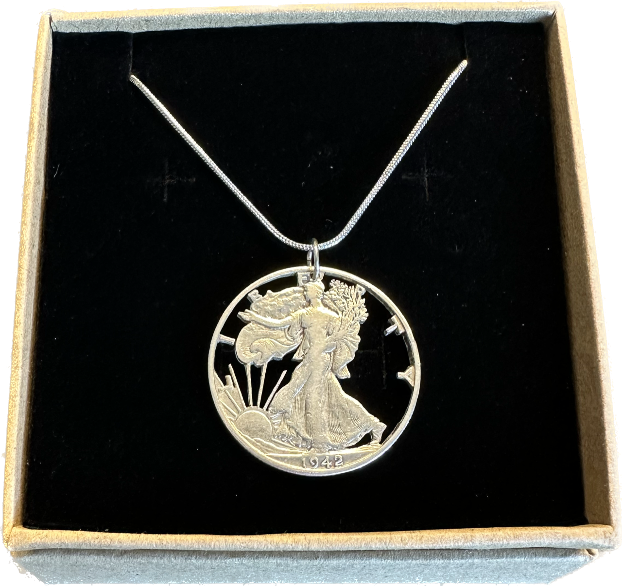 U.S. Walking Liberty Silver Necklace (Lady Liberty)