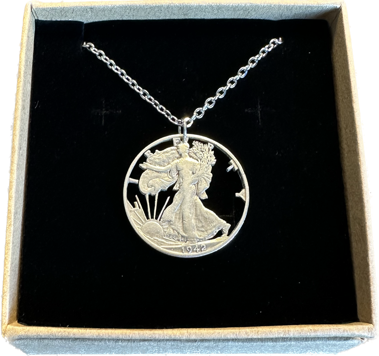 U.S. Walking Liberty Silver Necklace (Lady Liberty)