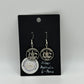 Australia Emu and Kangaroo Silver 6 Pence hand cut coin earrings on a black background -Mountainstruck Coin Jewelry