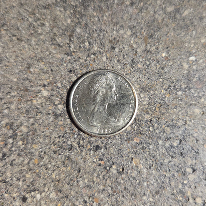 Tuatara New Zealand 5 Cents Coin front on a concrete background. - Mountainstruck Coin Jewelry