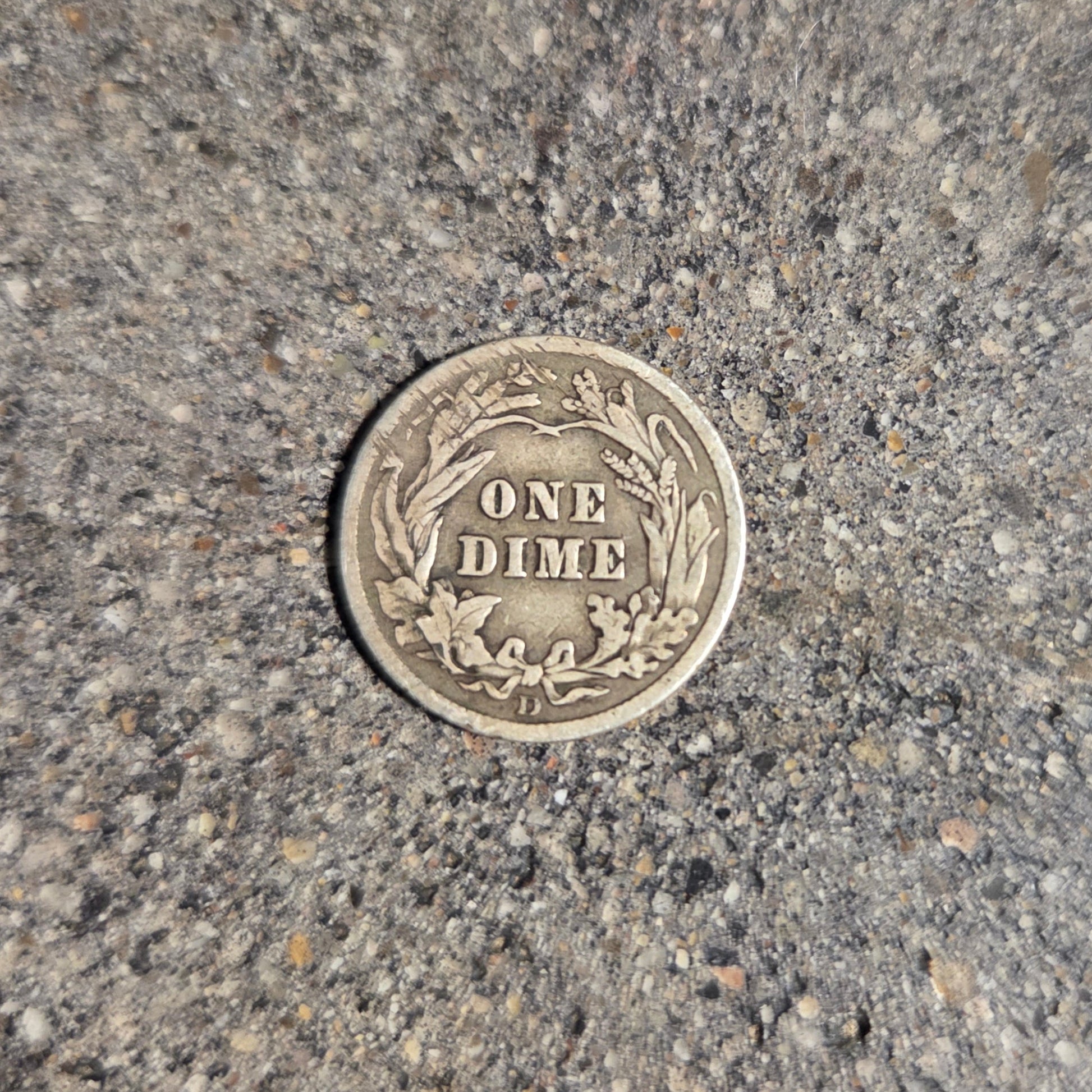 U.S Barber Dime Silver Coin back on a concrete background. - Mountainstruck Coin Jewelry
