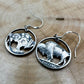 U.S. Buffalo Nickel Hand Cut Coin Earrings on a light wood round. - Mountainstruck Coin Jewelry