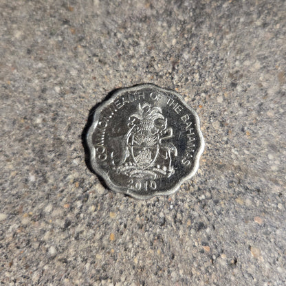 Bahamas 10 Cents Fish coin back on a concrete background. - Mountainstruck Coin Jewelry