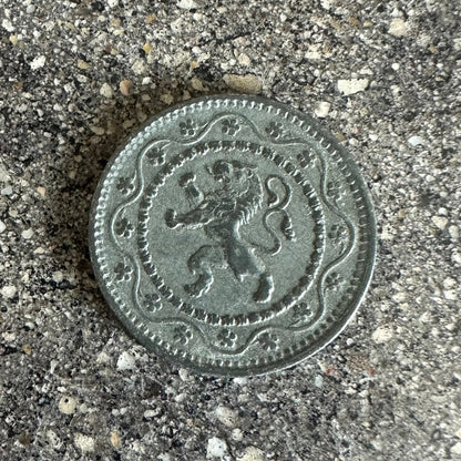 Belgium 10 Cents Lion front of coin on a concrete background. - Mountainstruck Coin Jewelry