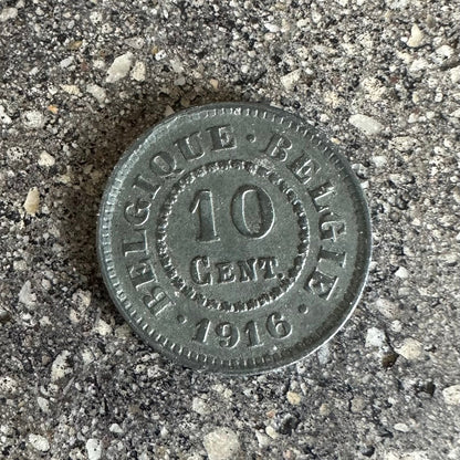 Belgium 10 Cents Lion back of coin on a concrete background - Mountainstruck Coin Jewelry