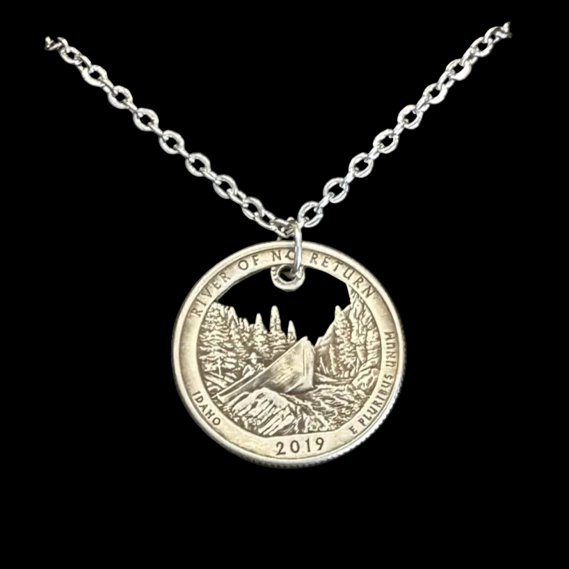 U.S. National Park Quarter Hand Cut Coin Necklace