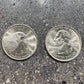 Idaho State Quarter on a concrete background. Back side of coin on the left of the image and front side of the coin on the right side.  - Mountainstruck Coin Jewelry