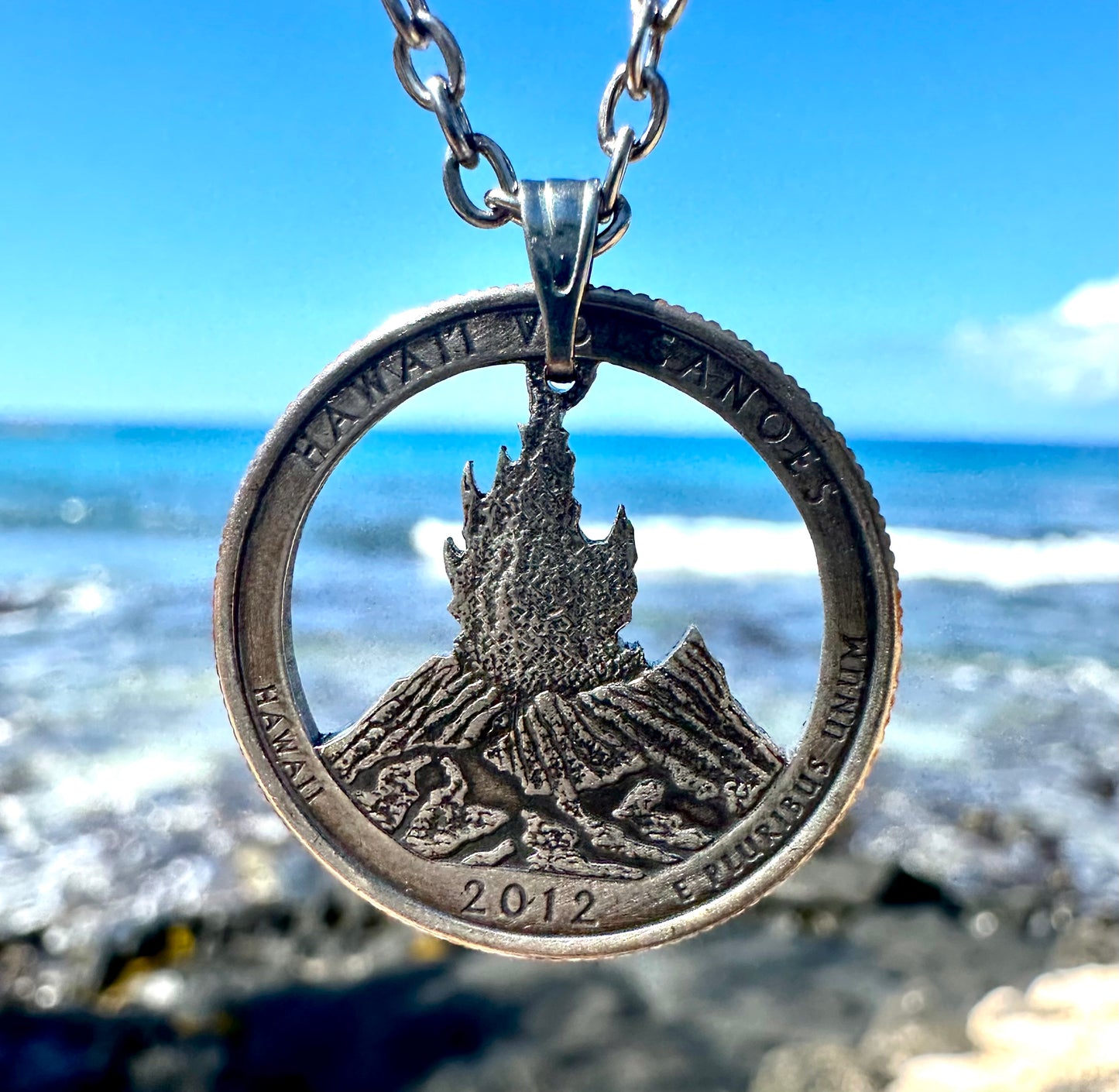 U.S. National Park Quarter Hand Cut Coin Necklace - Mountainstruck Coin Jewelry