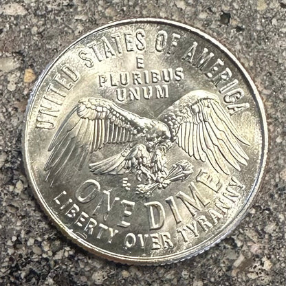U.S. 2026 "Lady Liberty" Dime Coin back on a concrete background. - Mountainstruck Coin Jewelry