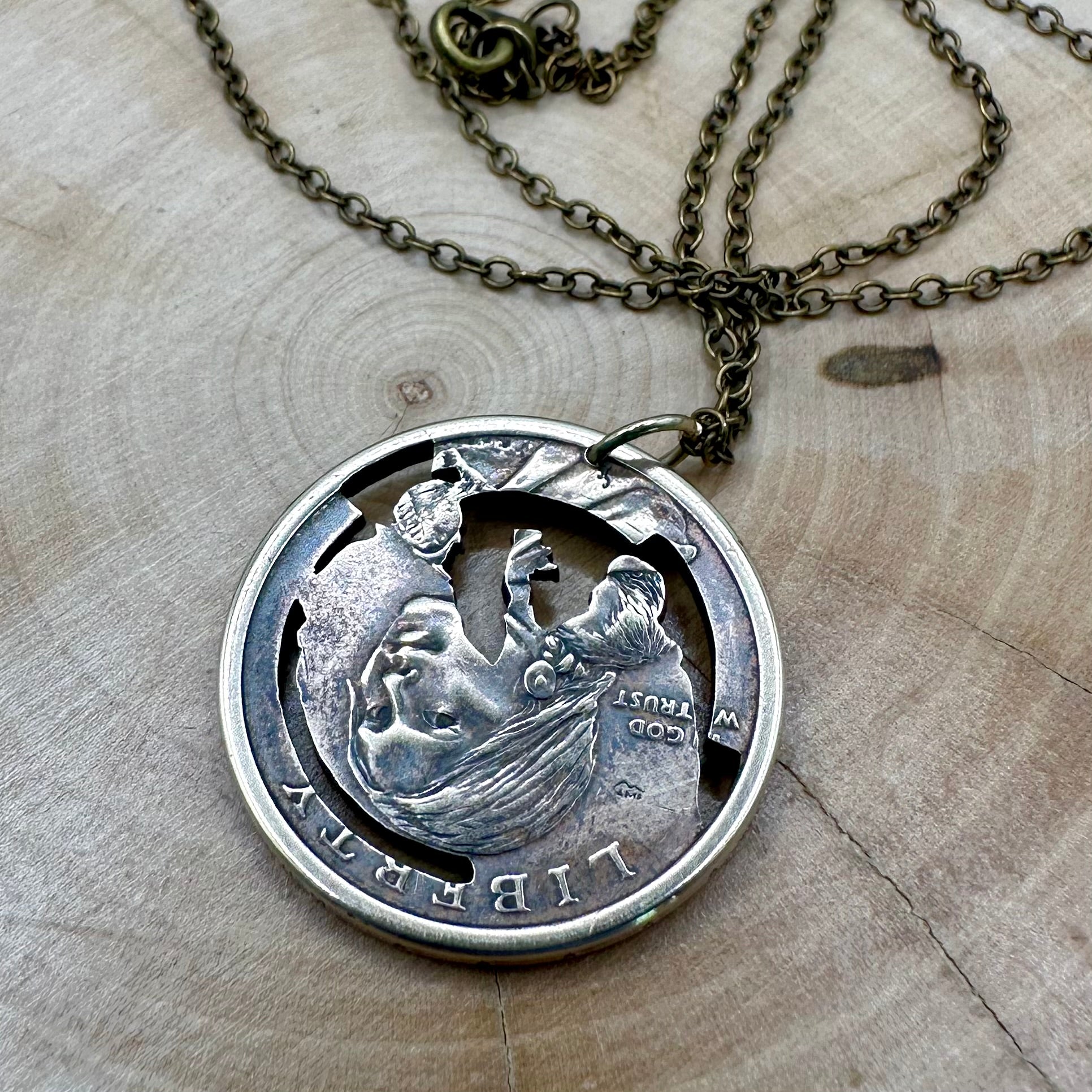 U.S. 2026 Oneida Allies One Dollar Hand Cut Coin Necklace