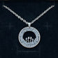 U.S. Custom Mushroom Quarter Hand Cut Coin Necklace with stainless chain on a black velvet background.- Mountainstruck Coin Jewelry