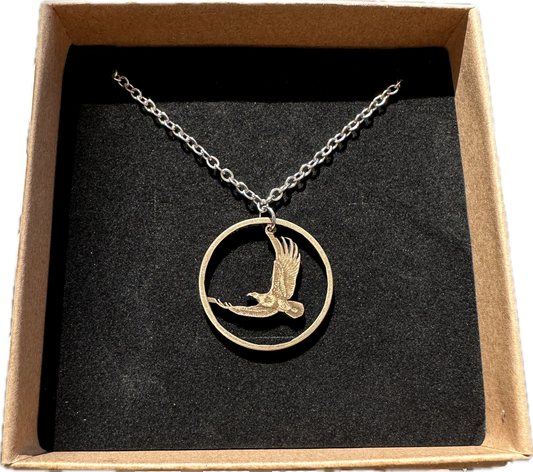 U.S. Flying Eagle Sacagawea One Dollar Hand Cut Coin Necklace - Mountainstruck Coin Jewelry