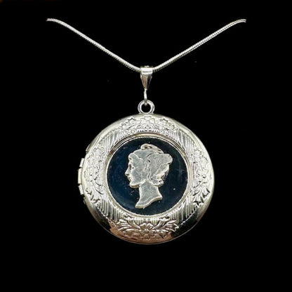 U.S. Mercury Dime Hand Cut Head Picture Locket- Mountainstruck Coin Jewelry
