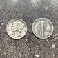 U.S. Mercury Dime Silver Coin on a concrete background. Front side of coin on the left of picture and back side of coin on the right side. - Mountainstruck Coin Jewelry