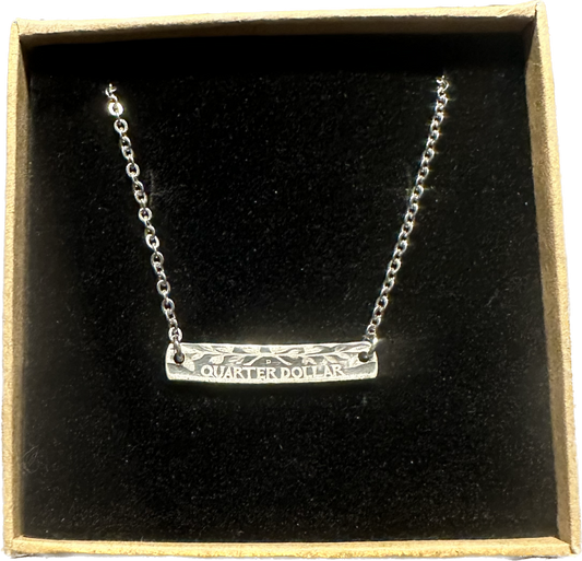 U.S. Silver Bar Quarter Coin Necklace - Mountainstruck Coin Jewelry