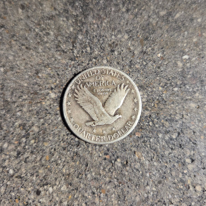 U.S. Soaring Eagle Quarter Silver Coin back on a concrete background. - Mountainstruck Coin Jewelry