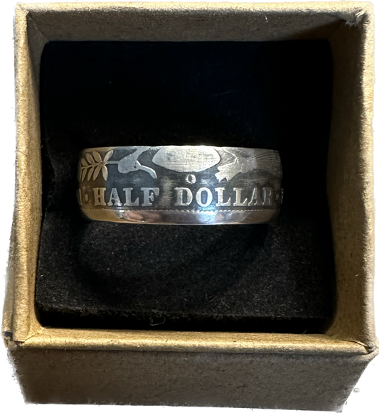 Barber Half Dollar Silver Coin Ring (reverse) - Mountainstruck Coin Jewelry