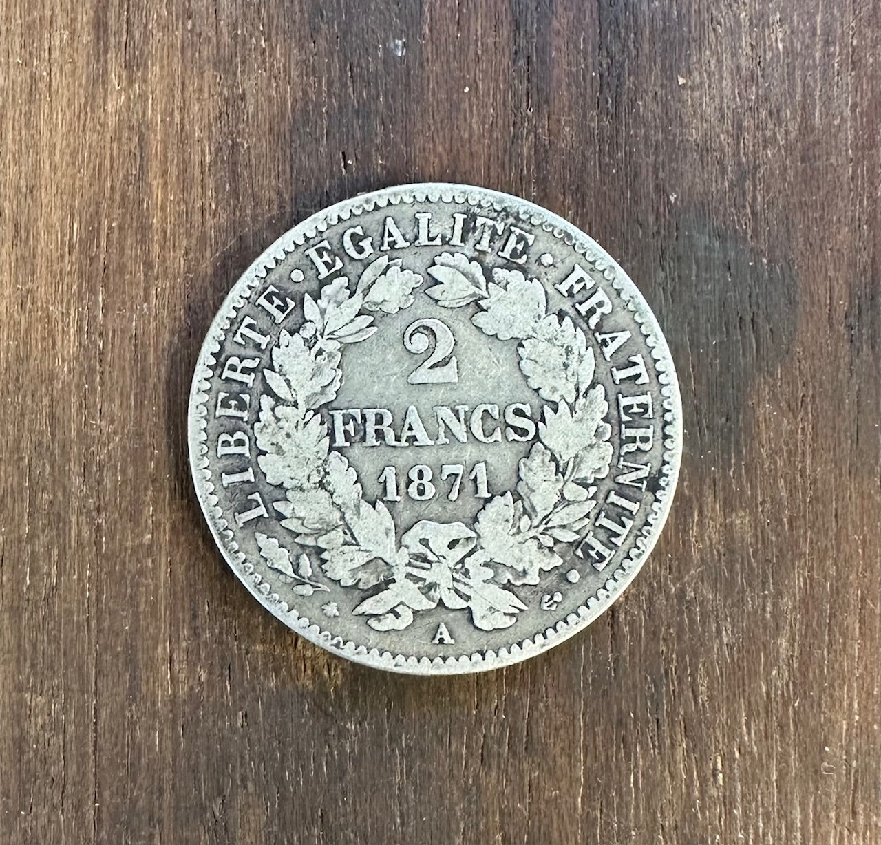 France 2 Franc Silver Coin back - Mountainstruck Coin Jewelry
