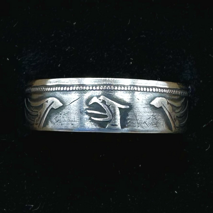 German Eagle 5 Mark Silver Coin Ring in a brown kraft box on black velvet background. - Mountainstruck Coin Jewelry