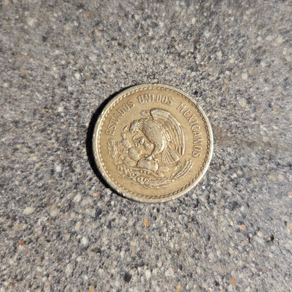Mexico 10 Centavos Coin front on a concrete background. - Mountainstruck Coin Jewelry