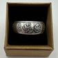 Mexico 1oz Libertad .999 Silver Coin Ring in a brown kraft box on a black velvet background. - Mountainstruck Coin Jewelry