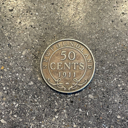 Newfoundland 50 Cents Silver Coin back - Mountainstruck Coin Jewelry