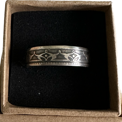 Newfoundland Early 50 Cents Silver Coin Ring - Mountainstruck Coin Jewelry
