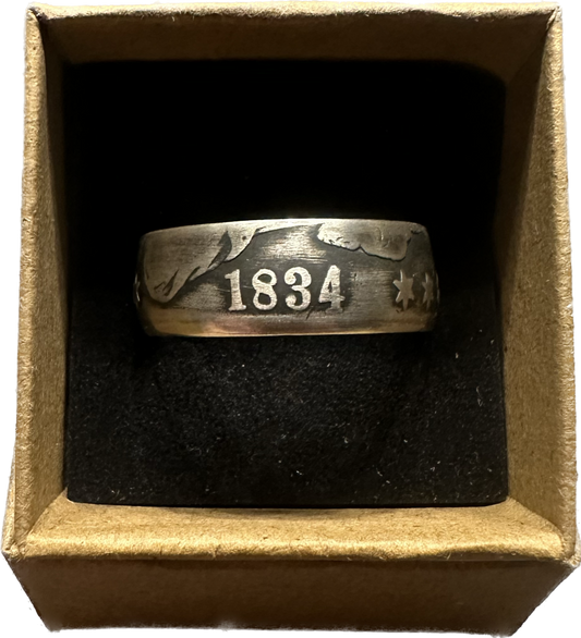 (Rare) Capped Bust Liberty Silver Half Dollar Coin Ring - Mountainstruck Coin Jewelry
