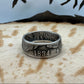 (Rare) Capped Bust Liberty Silver Half Dollar Coin Ring on a wood background. - Mountainstruck Coin Jewelry
