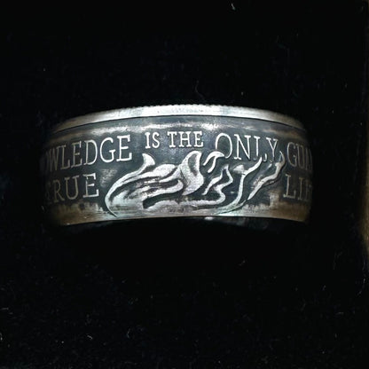 U.S. 2026 Half Dollar Coin Ring on a black velvet background. - Mountainstruck Coin Jewelry
