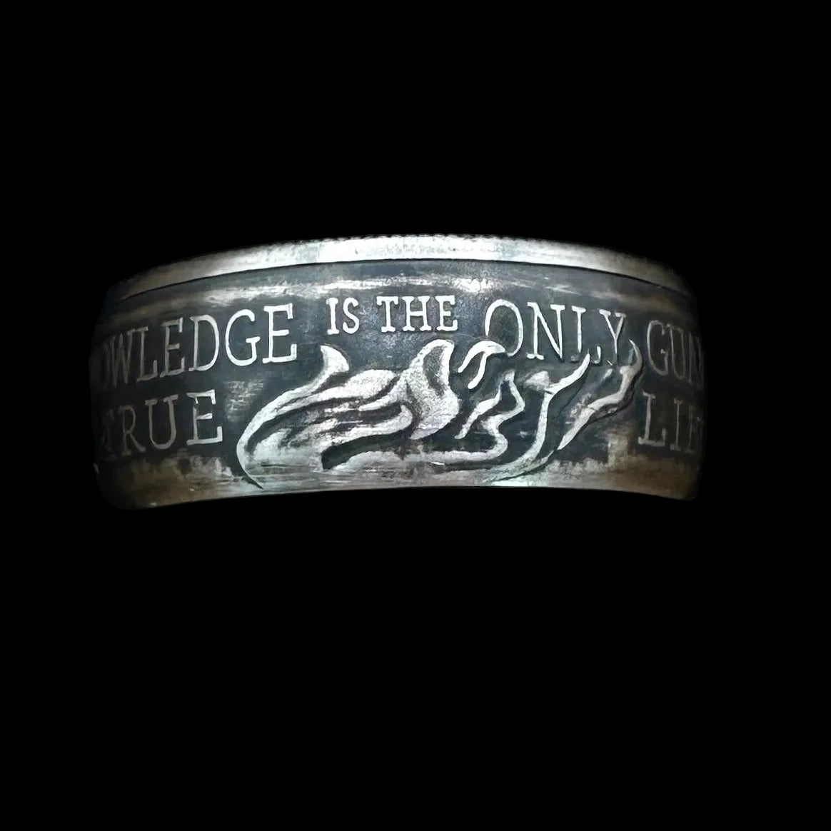 U.S. 2026 Half Dollar Coin Ring on a black velvet background. - Mountainstruck Coin Jewelry