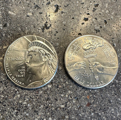 U.S. 2026 Half Dollar Coin on a dark concrete background. - Mountainstruck Coin Jewelry