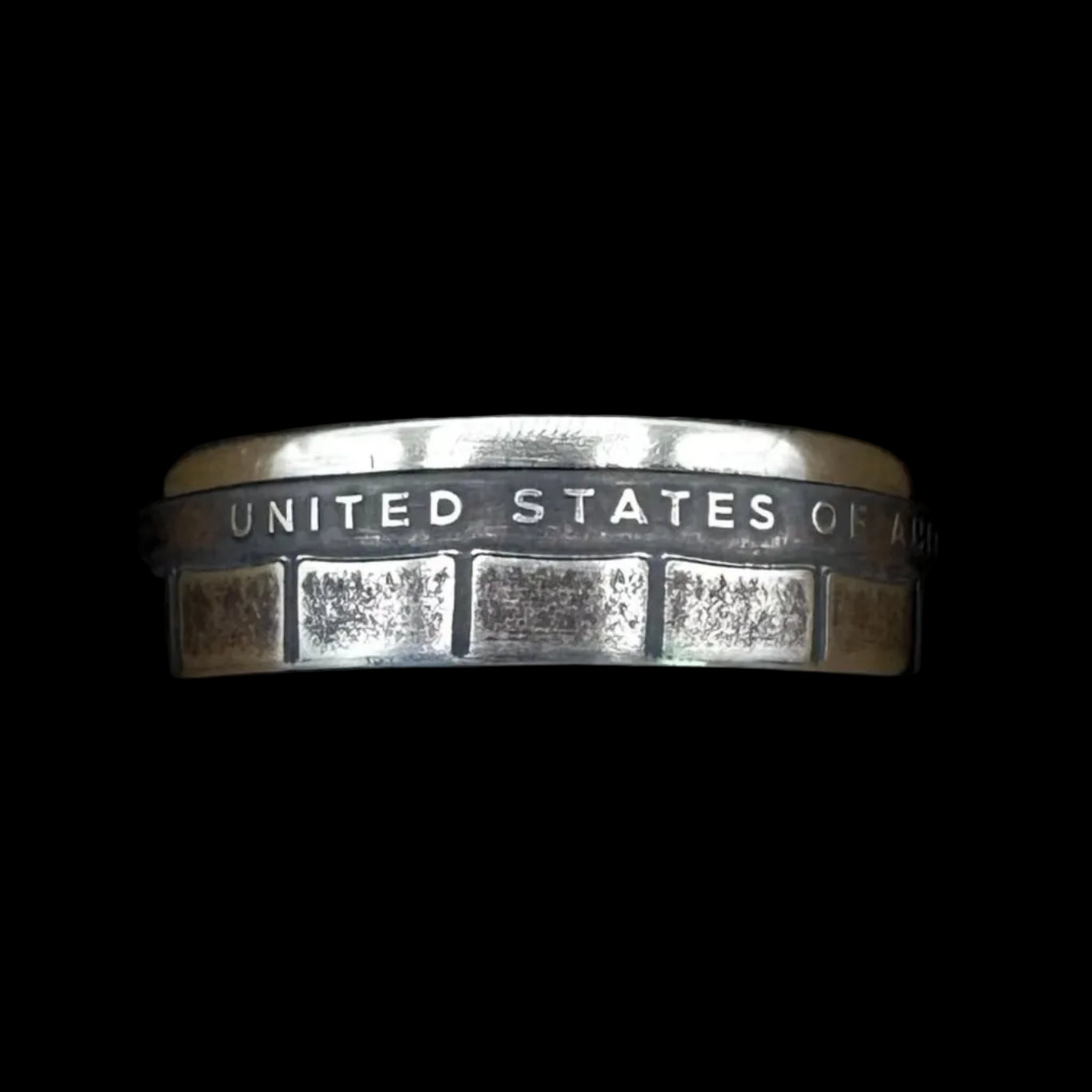 U.S. 2026 "CRAY-1 Supercomputer" 1 Dollar Coin Ring on a black background. - Mountainstruck Coin Jewelry