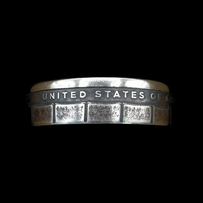 U.S. 2026 "CRAY-1 Supercomputer" 1 Dollar Coin Ring on a black background. - Mountainstruck Coin Jewelry