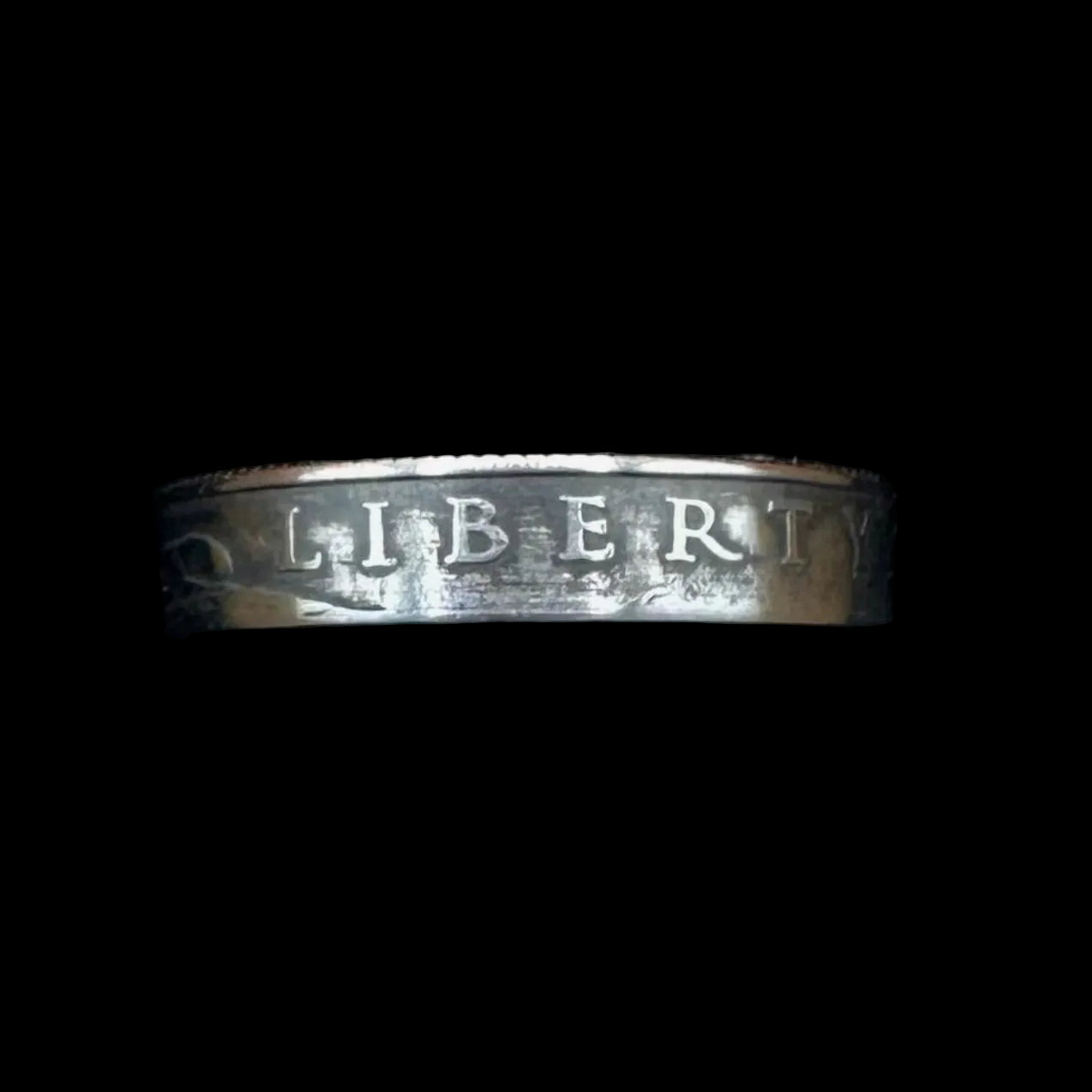 U.S. 2026 "Emerging Liberty" Dime Coin Ring on a black background. - Mountainstruck Coin Jewelry