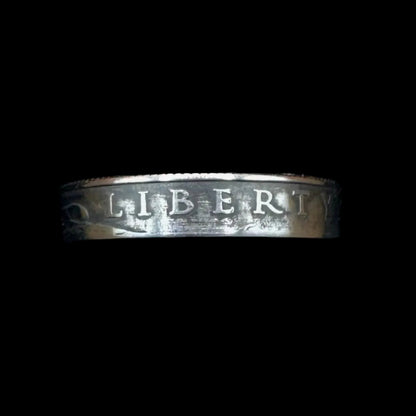 U.S. 2026 "Emerging Liberty" Dime Coin Ring on a black background. - Mountainstruck Coin Jewelry