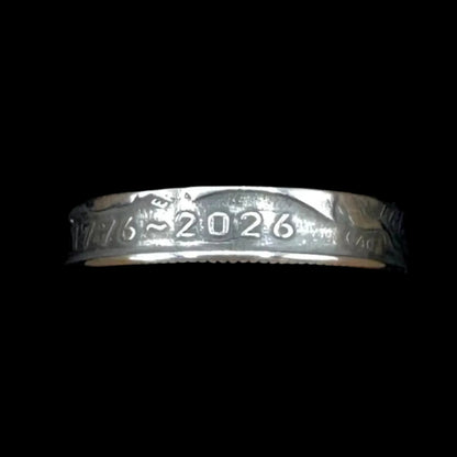 U.S. 2026 "Emerging Liberty" Dime Coin Ring on a black background. - Mountainstruck Coin Jewelry