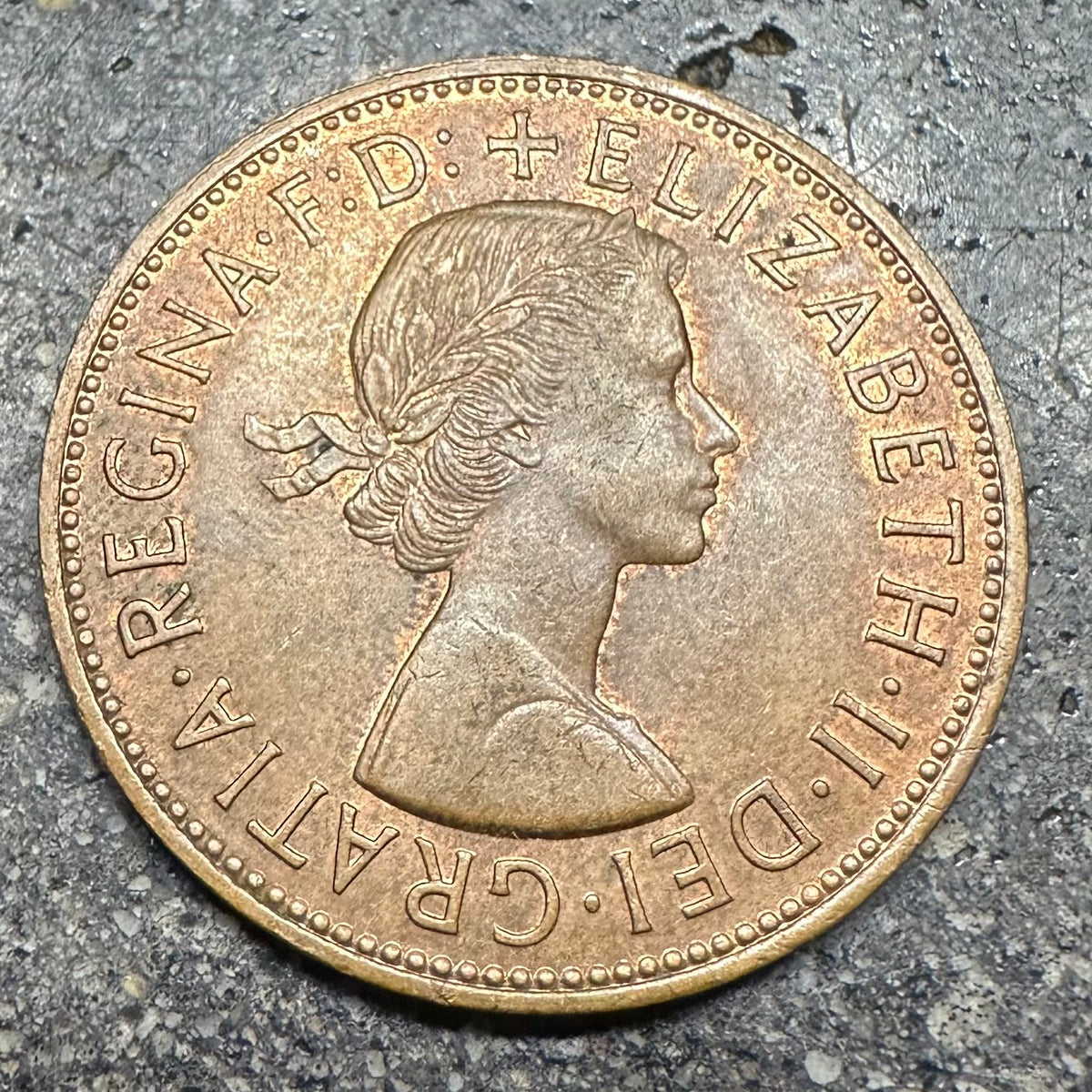 UK One Penny Coin on a concrete background. - Mountainstruck Coin Jewelry