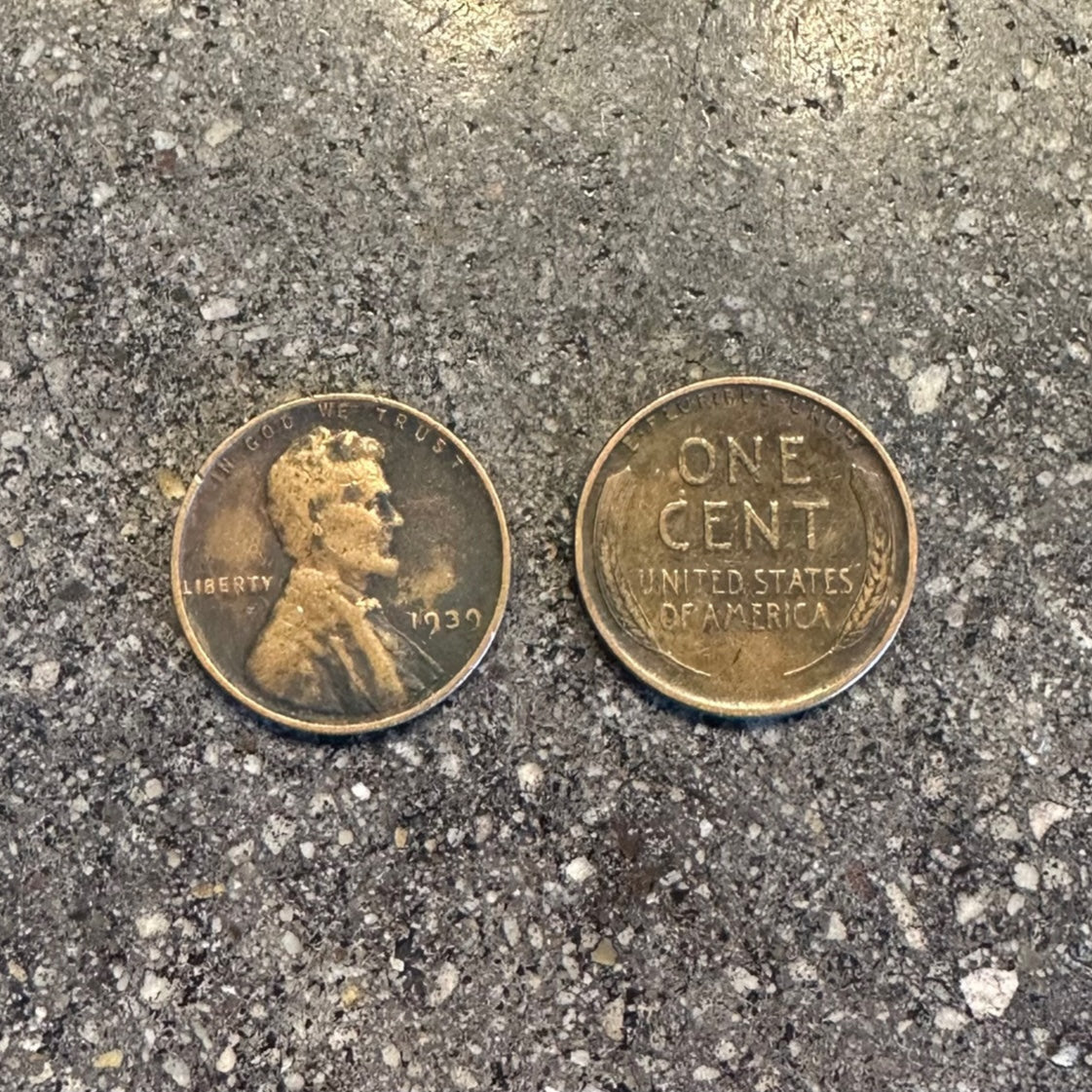 Wheat Penny Coins on a concrete background. Front side of coin on the left of the picture and back side of coin on the right. - Mountainstruck Coin Jewelry