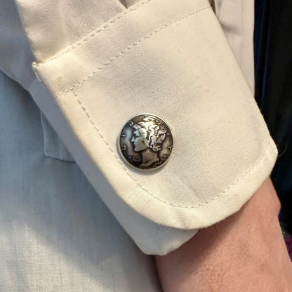 U.S. Silver Mercury Dime Domed Coin Cufflinks - Mountainstruck Coin Jewelry
